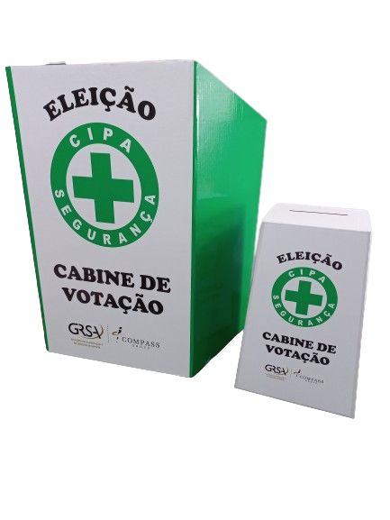 Cabine de papelão para votação personalizada